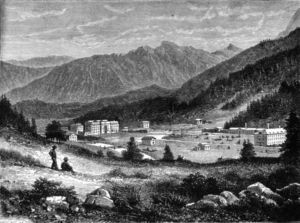 The baths of Saint Moritz, the establishment of the baths, the H — Zdjęcie stockowe