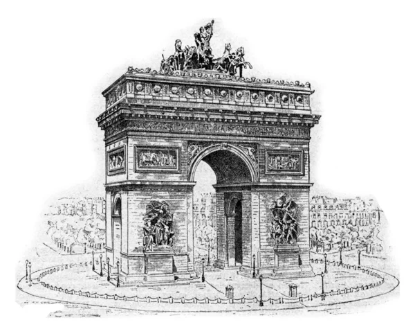 Arc de Triomphe, vintage oyma. — Stok fotoğraf