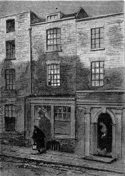 House where Turner was born, vintage engraving. — 스톡 사진