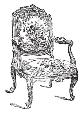 Louis-beş sandalye, vintage gravür.
