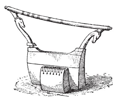 Zither Berlin, vintage engraving.