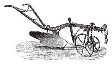 Bajac-Delahaye pulluk teknolojisi, vintage gravür.