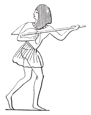 Gitarist dans, vintage gravür.