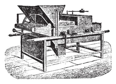 Tarımwinnower, vintage gravür.