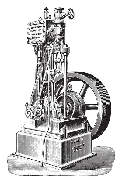 Motor John ve Henry Gwynne, vintage gravür. — Stok Vektör