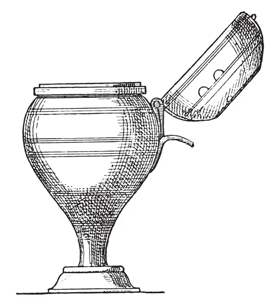 Gece Lambası, vintage gravür.