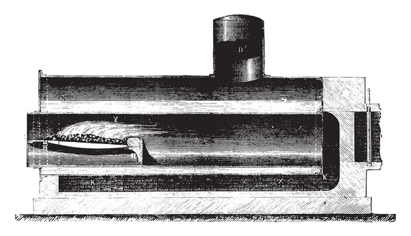 Boiler Cornwall, vintage engraving. — ストックベクタ