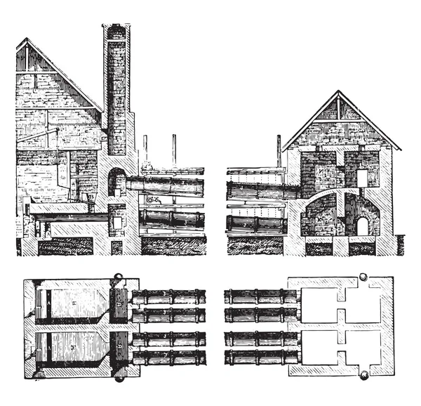 Flamme d'appareil Idria, gravure vintage . — Image vectorielle