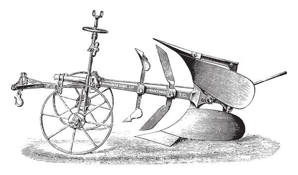 Plow double de R. Hornsby, gravure vintage . — Image vectorielle