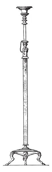 Un candelabro de tallo ascendente, grabado vintage . — Vector de stock