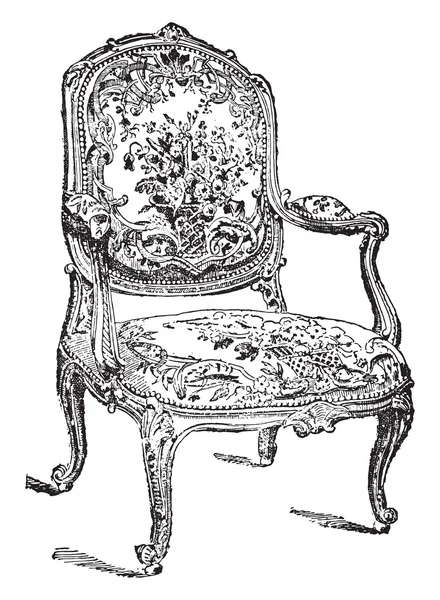 Chaise Louis-five, gravure vintage . — Image vectorielle