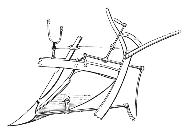 Brabant Wasse Plow, Henri Andrieux, ročník vyřezávání. — Stockový vektor