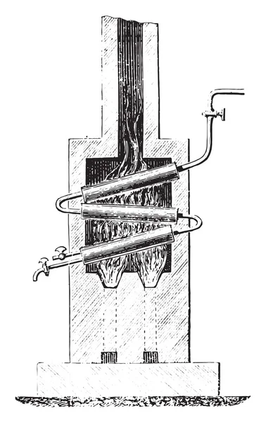 Blakey boiler, vintage engraving. — Stock Vector