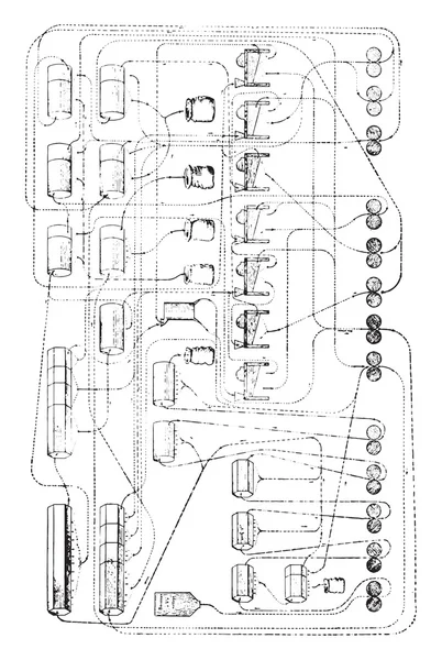 Diagrama detallado del mercado moler racionalmente los cilindros, v — Archivo Imágenes Vectoriales