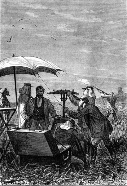 Astronomlar bakacağız, vintage gravür.