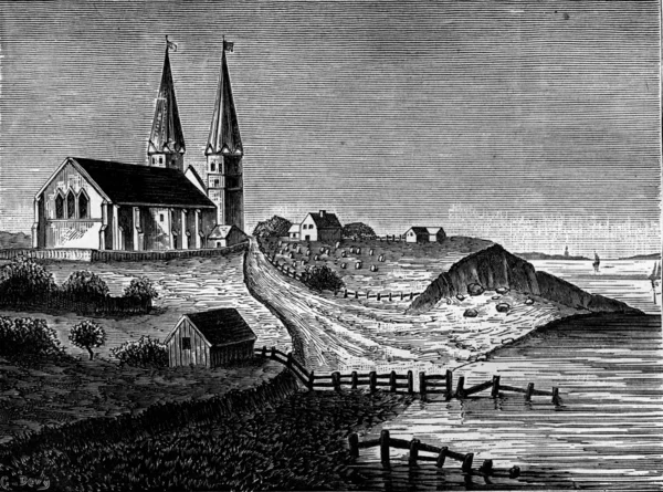 Les empiétements de la mer, L'église de Reculver en 1781, vi — Photo