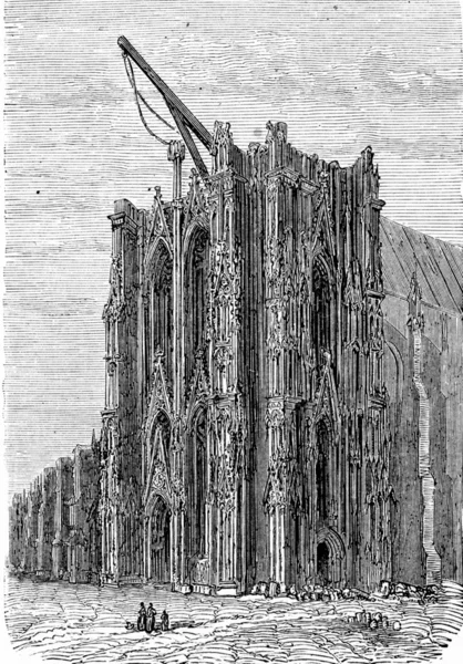 Кёльнский собор, Кёльн, винтажная гравировка . — стоковое фото