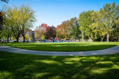 Parktaki engelli çocuklar için büyük bir oyun seti