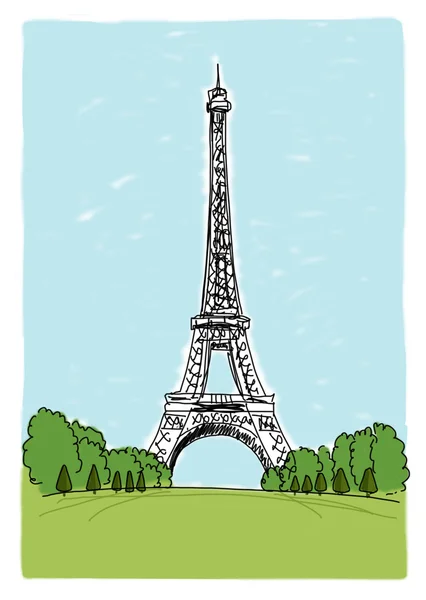 与巴黎的明信片 — 图库照片