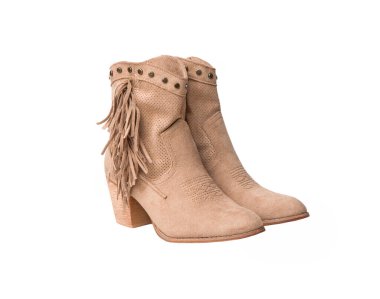 Kahverengi ayakkabılar beyaz arkaplanda izole edilmiş