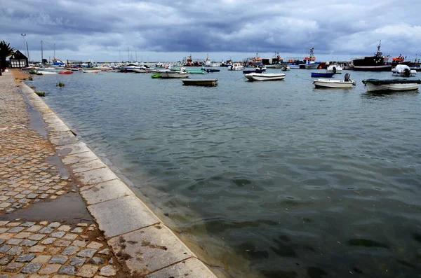 Barcos Pesqueros Pulpo Anclados Causa Tormenta — Foto de Stock