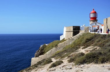 Tarihi Sagres kalesi ve deniz feneri