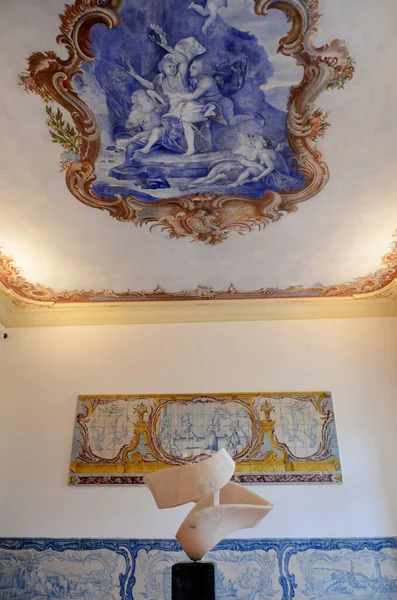 Antigo Palácio Português Decorado Com Azulejos Artísticos — Fotografia de Stock