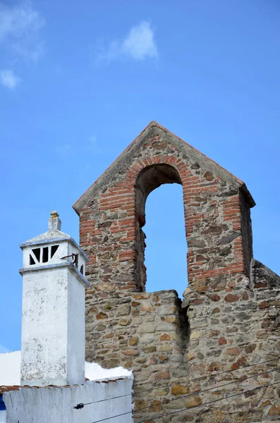 Antiga Torre Sineira Chaminé Alentejo — Fotografia de Stock