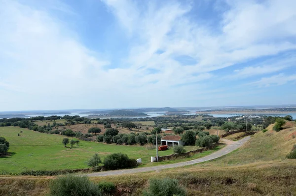 Vista Sobre Campos Alentejo Reservatório Alqueva — Fotografia de Stock