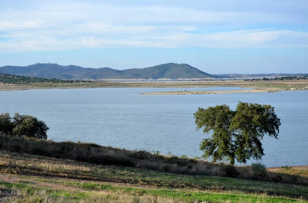 Paisagem Sobre Reservatório Alqueva — Fotografia de Stock