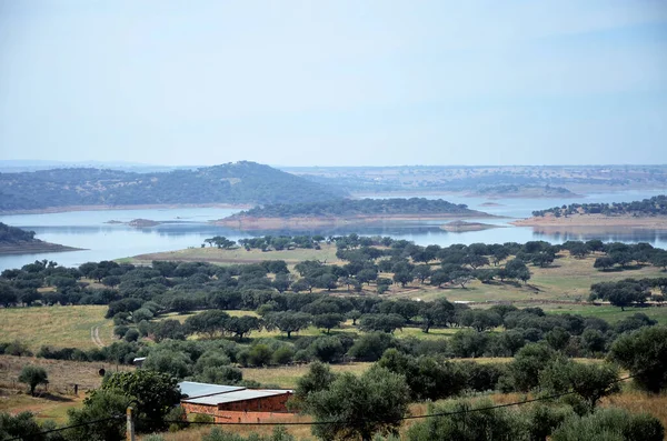 Vista Sobre Quintas Alentejo Reservatório Alqueva — Fotografia de Stock