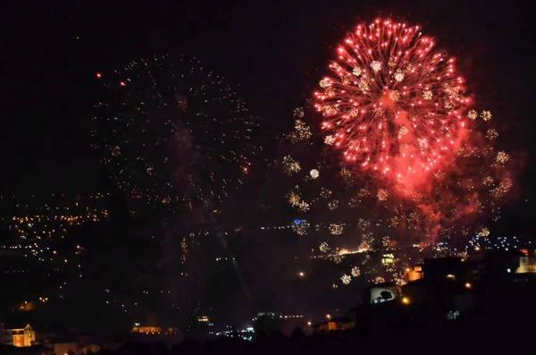 Fireworks over the city of Porto — Stock Photo, Image