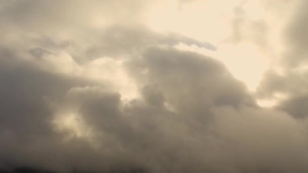 Czas Ucieka Burzowe Niebo Chmurami Tła Timelapse Burzliwych Chmur Lot — Wideo stockowe