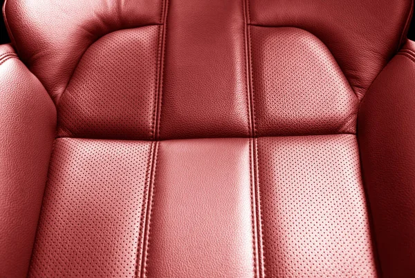 Moderno Carro Luxo Interior Couro Vermelho Parte Dos Detalhes Assento — Fotografia de Stock