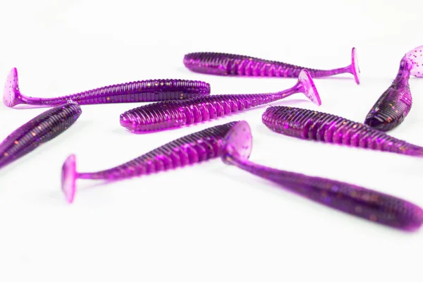 Jig Silicone Fishing Lures Isolated White Background Silicone Fishing Baits  — Stock Photo © bigtunaonline #445188918