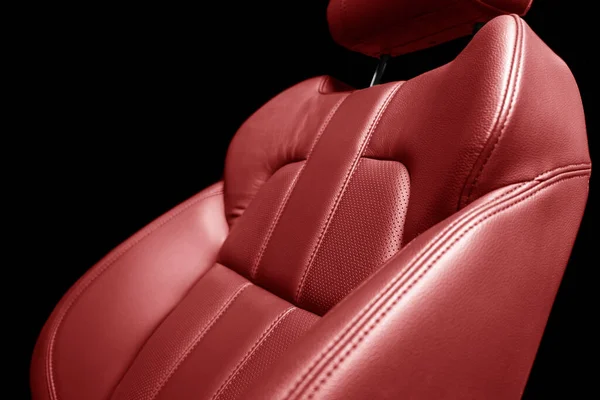 Modernes Luxusauto Innenraum Aus Rotem Leder Ein Teil Der Rot — Stockfoto