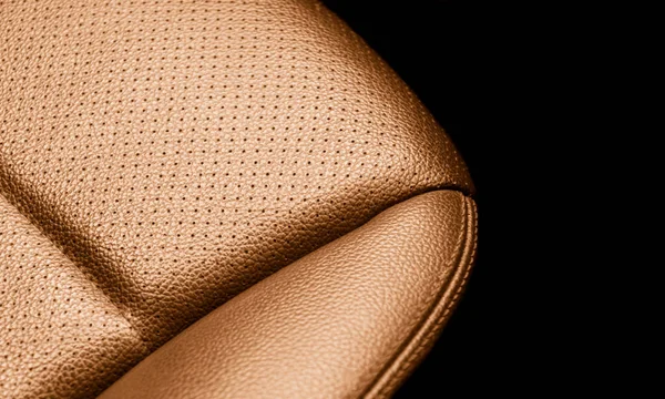 Modernes Luxusauto Mit Braunem Lederinterieur Ein Teil Der Details Des — Stockfoto