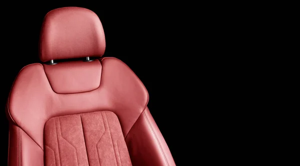 Moderno Carro Luxo Interior Couro Vermelho Parte Detalhes Assento Carro — Fotografia de Stock