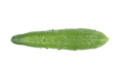 Taze yeşil salatalık, kırpma yolu olan beyaz arka planda izole edilmiş. Beyaz üzerine izole salatalık. 