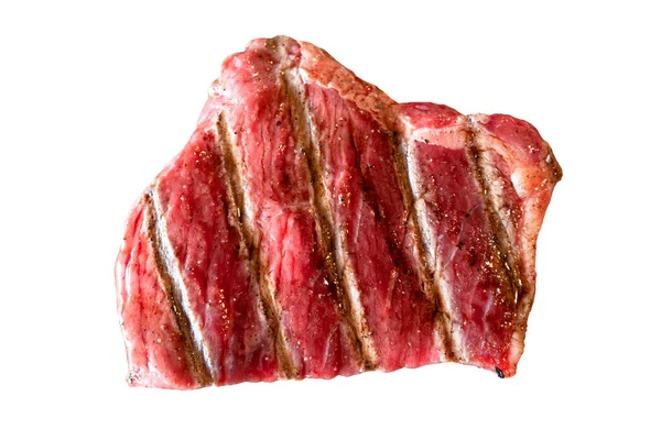 Grillad Biff Raw Steak Isolerad Vit Bakgrund Köttbiffen Isolerad — Stockfoto