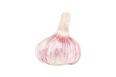 Sarımsak izole. Beyaz arka planda kırpma yolu olan izole sarımsak. Taze sarımsak.