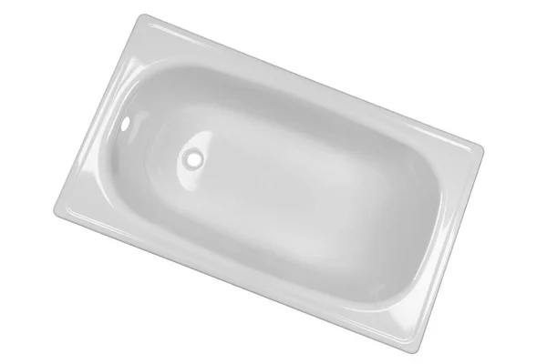 浴缸被白色背景隔开了 空浴缸被隔离了白色浴缸背景白色 — 图库照片