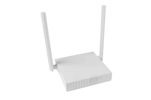 Roteador Sem Fio Isolado Fundo Branco Conceito Tecnologia Wifi Roteador — Fotografia de Stock