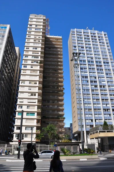 Épületek a Paulista sugárúttól, Sao Paulo, Brazília — Stock Fotó