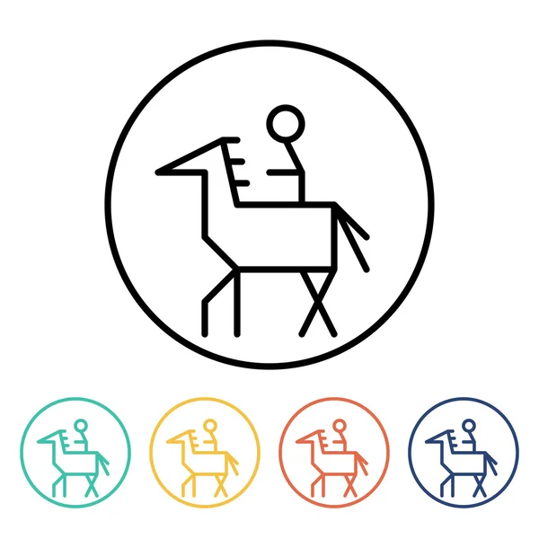 Horseman linear icon — Stock Vector