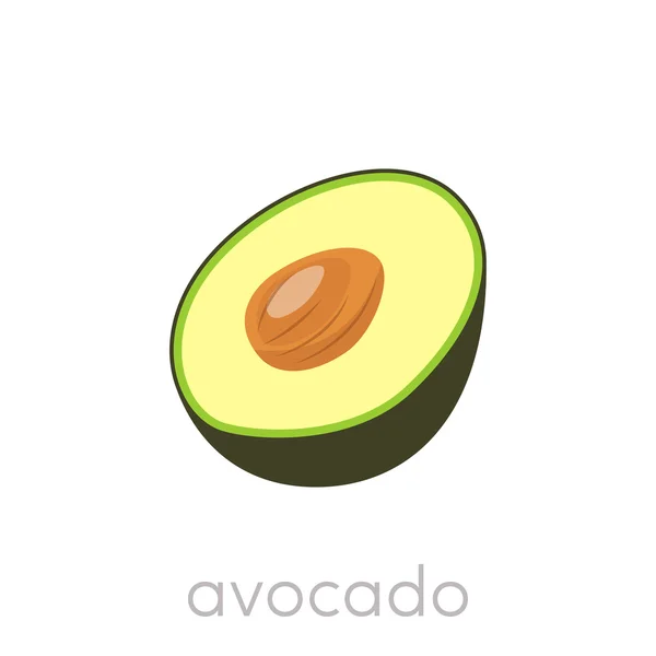 Icona avocado piatto — Vettoriale Stock