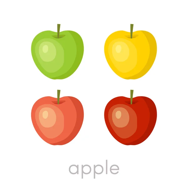 Platte appel iconen — Stockvector