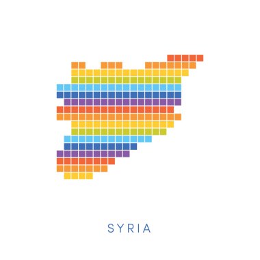 Suriye Haritası renkli piksel