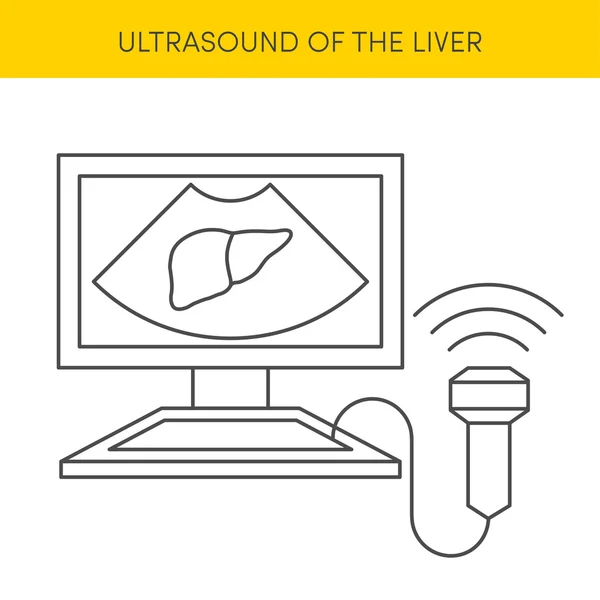 Icono de ultrasonido hepático — Archivo Imágenes Vectoriales