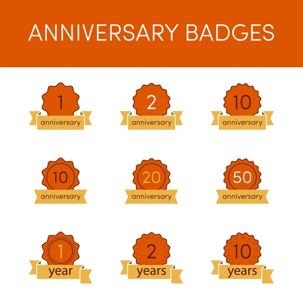 Ensemble de badges anniversaire — Image vectorielle